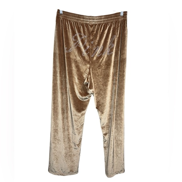 PINK by Victoria's Secret Velvet Wide-Leg Pants Tan - Picture 4 of 12